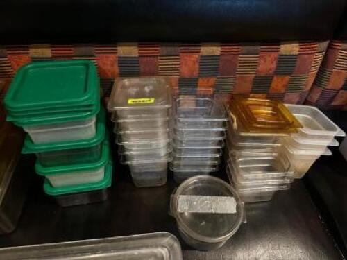 DESCRIPTION (1) LOT OF ASSORTED SMALLER PLASTIC CONTAINERS AND INSERTS. ADDITIONAL INFORMATION AS PICTURED. THIS LOT IS: ONE MONEY LOCATION ROOM 1 QTY