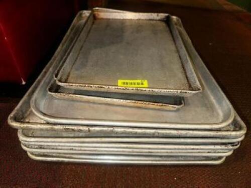 DESCRIPTION (1) LOT OF ASSORTED SHEET PANS. ADDITIONAL INFORMATION FULL / HALF / QUARTER SIZE. THIS LOT IS: ONE MONEY LOCATION ROOM 1 QTY 1