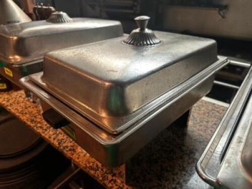 DESCRIPTION FULL SIZE CHAFFER DISH W/ STAND, LID, AND WATER PAN LOCATION KITCHEN QTY 1