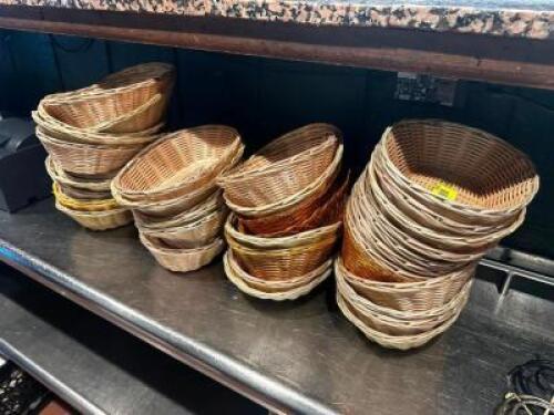 DESCRIPTION (16) ASSORTED WICKER BREAD BASKETS. THIS LOT IS: SOLD BY THE PIECE LOCATION KITCHEN QTY 16
