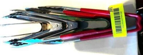 DESCRIPTION (4) STAINLESS TONGS THIS LOT IS: SOLD BY THE PIECE LOCATION ROOM 1 QTY 4