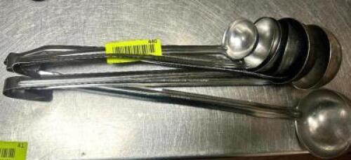 DESCRIPTION (7) ASSORTED STAINLESS LADLES. THIS LOT IS: SOLD BY THE PIECE LOCATION KITCHEN QTY 7