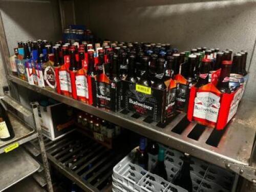 DESCRIPTION CONTENTS OF SHELF - ASSORTED BEER BOTTLES AND WINE. THIS LOT IS: ONE MONEY LOCATION WALK IN QTY 1