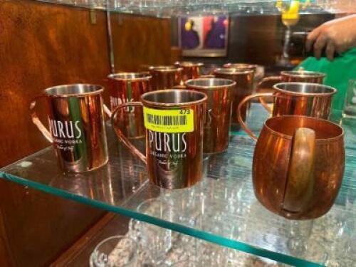 DESCRIPTION (6) ASSORTED COPPER MUGS. THIS LOT IS: ONE MONEY LOCATION BAR QTY 1