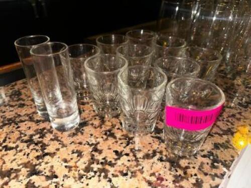 DESCRIPTION (12) ASSORTED SHOT GLASSES THIS LOT IS: ONE MONEY LOCATION BAR QTY 1
