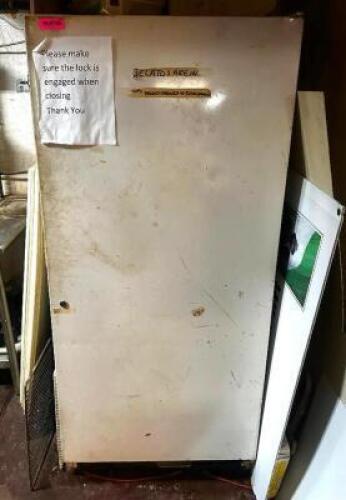 DESCRIPTION UPRIGHT COMMERCIAL FREEZER. ADDITIONAL INFORMATION 115 VOLT. 1 PHASE. LOCATION BASEMENT 1 QTY 1