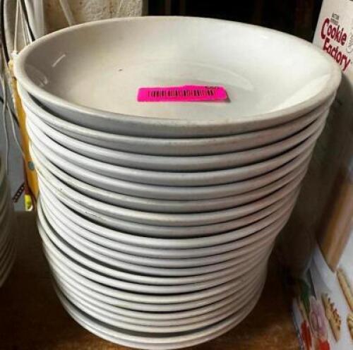 DESCRIPTION (20) 9" CHINA PLATES SIZE 9" THIS LOT IS: SOLD BY THE PIECE LOCATION BASEMENT 1 QTY 20
