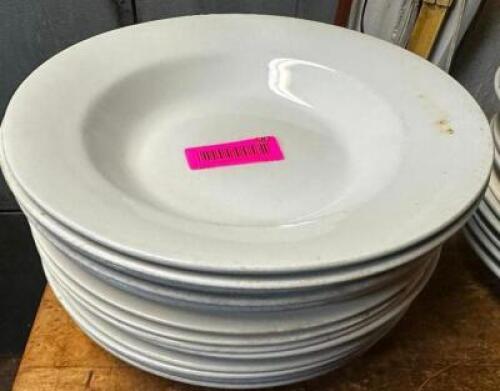 DESCRIPTION (12) 11.5" CHINA PLATES. SIZE 11.5" THIS LOT IS: SOLD BY THE PIECE LOCATION BASEMENT 1 QTY 12