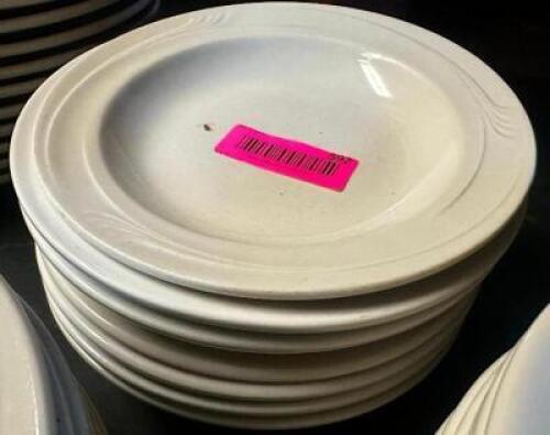 DESCRIPTION (8) 9" CHINA PLATES. SIZE 9" THIS LOT IS: SOLD BY THE PIECE LOCATION BASEMENT 1 QTY 8