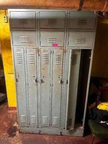 DESCRIPTION SIX GROUP METAL LOCKER SYSTEM LOCATION BASEMENT 1