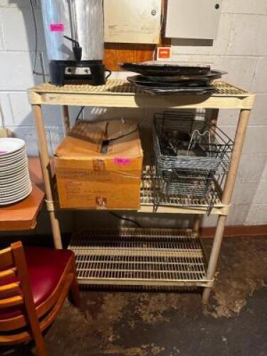 DESCRIPTION 36" X 18" FOUR TIER PLASTIC SHELF ( TAN ) ADDITIONAL INFORMATION NO TAG SIZE 36" X 18" X 48" LOCATION BASEMENT 1 QTY 1