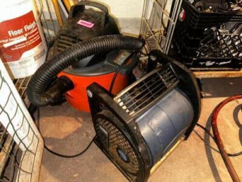 DESCRIPTION 12 GALLON WET DRY SHOP VAC AND (1) FLOOR BLOWER. LOCATION BASEMENT 1 QTY 1