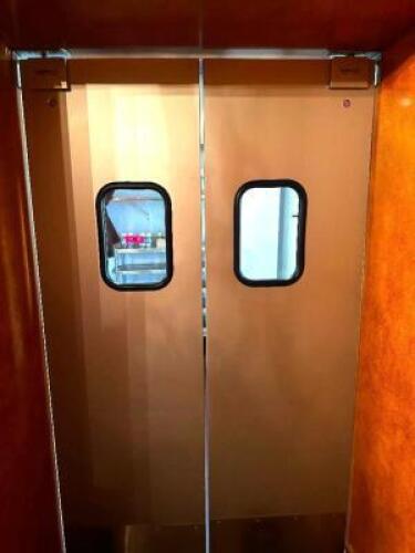 DESCRIPTION (1) SET OF 24" X 80" ELIASON SWING DOORS. BRAND / MODEL: ELIASON LOCATION ROOM 3 QTY 1
