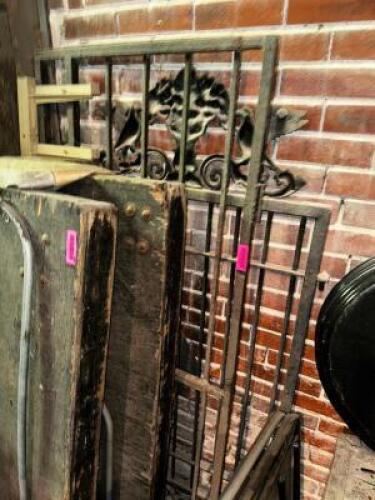 DESCRIPTION (2) SMALL SECTION OF WROUGHT IRON FENCING. THIS LOT IS: ONE MONEY LOCATION STORAGE SHED QTY 1