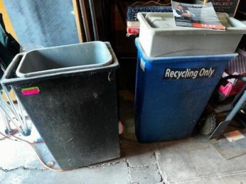 DESCRIPTION (4) ASSORTED PLASTIC TRASH CANS. THIS LOT IS: ONE MONEY LOCATION STORAGE SHED QTY 1