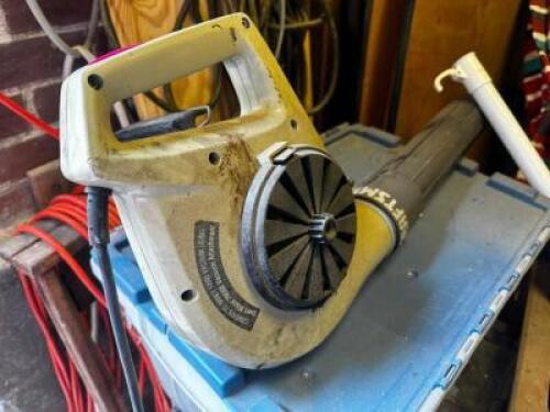 DESCRIPTION ELECTRIC BLOWER W/ EXTENSION CORD. LOCATION STORAGE SHED QTY 1