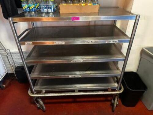 DESCRIPTION: 36" FIVE TIER STAINLESS UTILITY CART. LOCATION: ROOM 3 QTY: 1