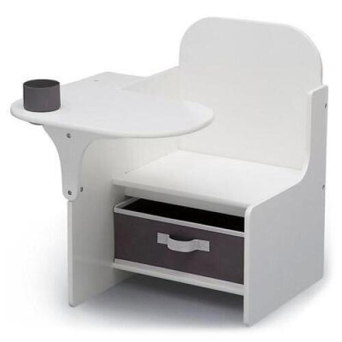 MYSIZE CHAIR DESK WITH STORAGE BIN IN WHITE