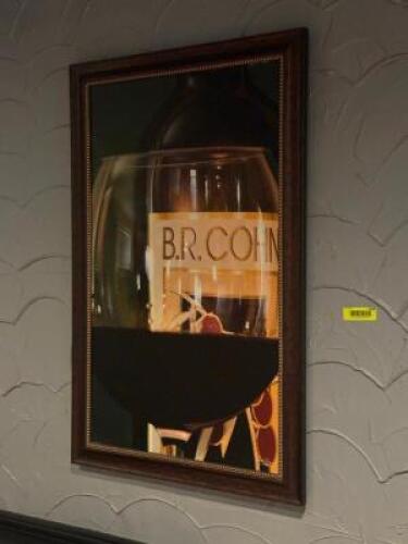 DESCRIPTION: B.R. COHN WINE FRAMED PRINT SIZE: 24" X 38" LOCATION: ROOM 1 THIS LOT IS: ONE MONEY QTY: 1