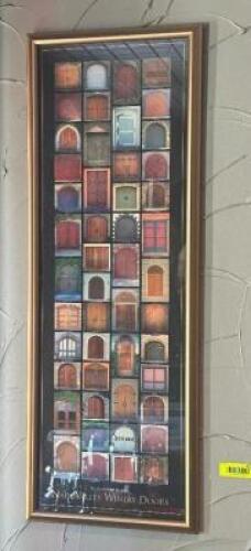 DESCRIPTION: NAPA VALLEY WINERY DOORS FRAMED PRINT SIZE: 37" X 14" LOCATION: ROOM 1 THIS LOT IS: ONE MONEY QTY: 1