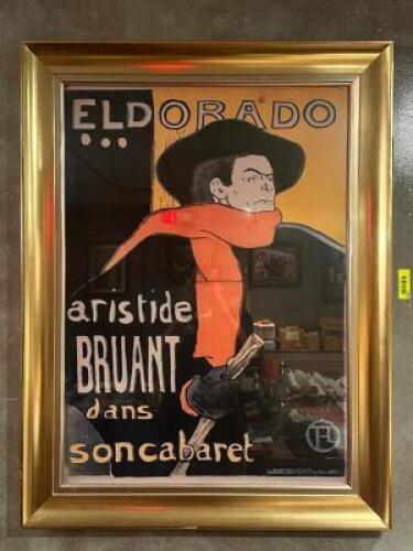 DESCRIPTION: FRAMED WINE POSTER SIZE: 32" X 43" LOCATION: ROOM 3 THIS LOT IS: ONE MONEY QTY: 1