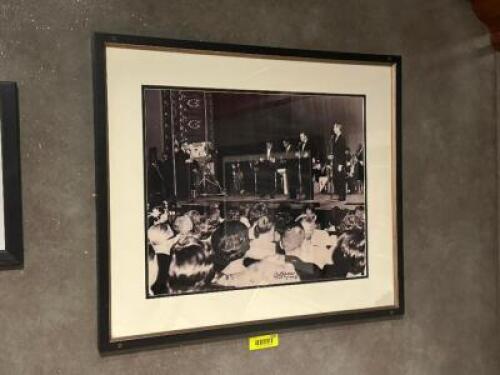 DESCRIPTION: FRAMED PRINT -RAT PACK 1960S KEIL AUDITORIUM SIZE: 27" X 24" LOCATION: ROOM 3 THIS LOT IS: ONE MONEY QTY: 1