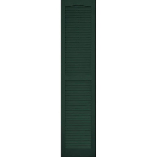 (2) 2CT PACKS OF MIDNIGHT GREEN LOUVERED VINYL EXTERIOR SHUTTERS