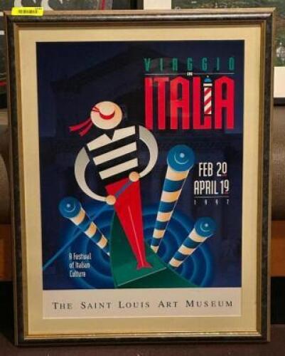 DESCRIPTION: FRAMED STL ART MUSEUM 1997 ITALIA FESTIVAL POSTER SIZE: 24" X 30" LOCATION: ROOM 3 THIS LOT IS: ONE MONEY QTY: 1
