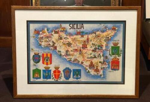 DESCRIPTION: FRAMED SICILIA PRINT SIZE: 42" X 31" LOCATION: ROOM 3 THIS LOT IS: ONE MONEY QTY: 1