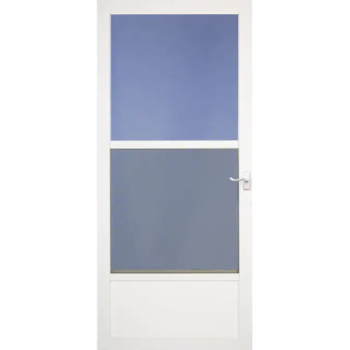 WHITE MID-VIEW STORM DOOR