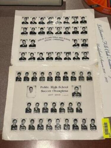 DESCRIPTION: 67-69 PUBLIC HIGH SCHOOL SOCCER CHAMPS TEAM PHOTOS LOCATION: ROOM 3 THIS LOT IS: ONE MONEY QTY: 1