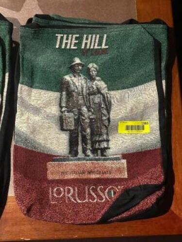 DESCRIPTION: (4) - LORUSSO'S / THE HILL TOTE BAGS LOCATION: ROOM 3 THIS LOT IS: SOLD BY THE PIECE QTY: 4