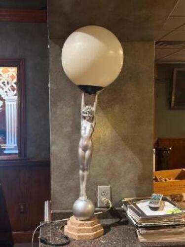 DESCRIPTION: GLOBE TABLE LAMP LOCATION: ROOM 3 THIS LOT IS: ONE MONEY QTY: 1