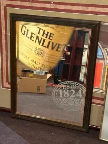 DESCRIPTION: THE GLENLIVET BAR MIRROR SIZE: 21" X 27" LOCATION: ROOM 3 THIS LOT IS: ONE MONEY QTY: 1