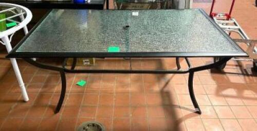 66" GLASS TOP PATIO TABLE