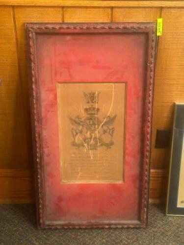 DESCRIPTION: FRAMED PRINT LOCATION: BANQUET ROOM THIS LOT IS: ONE MONEY QTY: 1