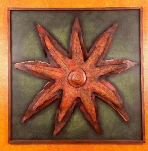 DESCRIPTION: METAL WALL ART SIZE: 40" X 40" LOCATION: BANQUET ROOM THIS LOT IS: ONE MONEY QTY: 1