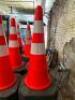DESCRIPTION (10) PLASTIC CONES WITH RUBBER BASE LOCATION BAY 6 QTY 10 - 2