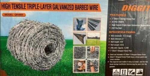 20 ROLLS OF HIGH TENSILE TRIPLE-LAYER GALVANIZED BARBED WIRE
