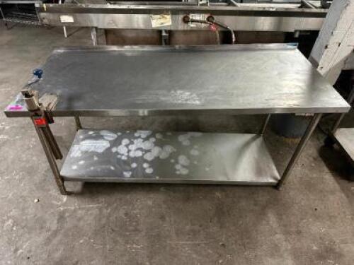 72" X 30" STAINLESS TABLE W/ MOUNTED CAN OPENER
