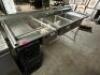 100" THREE WELL STAINLESS POT SINK W/ LEFT AND RIGHT DRY BOARDS. - 3
