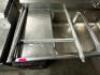 100" THREE WELL STAINLESS POT SINK W/ LEFT AND RIGHT DRY BOARDS. - 4