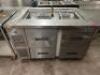 RANDELL FOUR DRAWER OPEN TOP REFRIGERATED PREP TABLE.