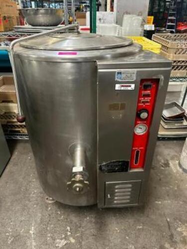 20 GALLON AS TILTING FLOOR MOUNTED STEAM KETTLE.