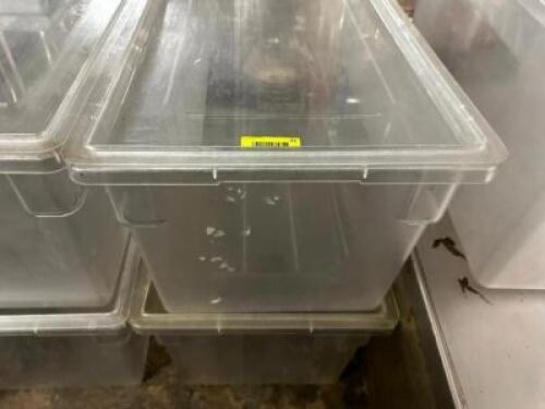 (2) 20 GALLON PLASTIC CONTAINERS W/ LIDS.