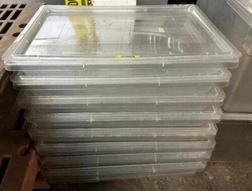 (8) 5 GALLON PLASTIC CONTAINERS W/ LIDS.