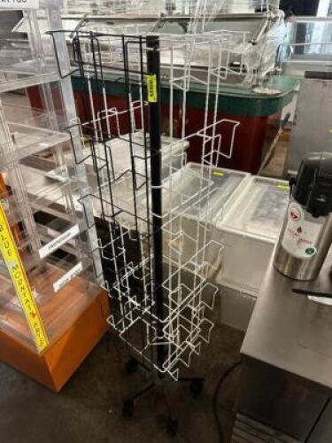 12" X 12" ROTATING CARD DISPLAY RACK.