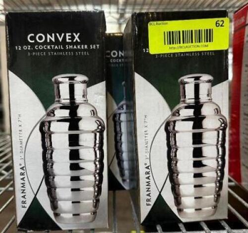 (4) CONVEX 12 OZ COCKTAIL SHAKERS ( NEW )