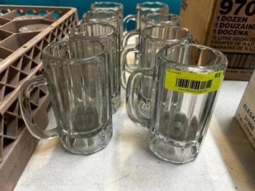 (8) GLASS BEER MUGS
