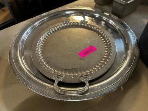 (2) ASSORTED SERVING TRAYS